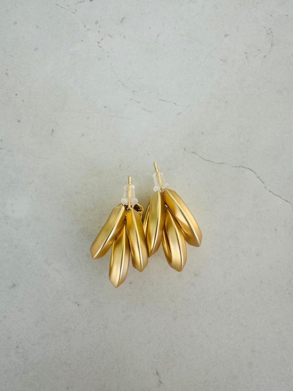 Sculpted Gold Ribbed Hoop Earrings