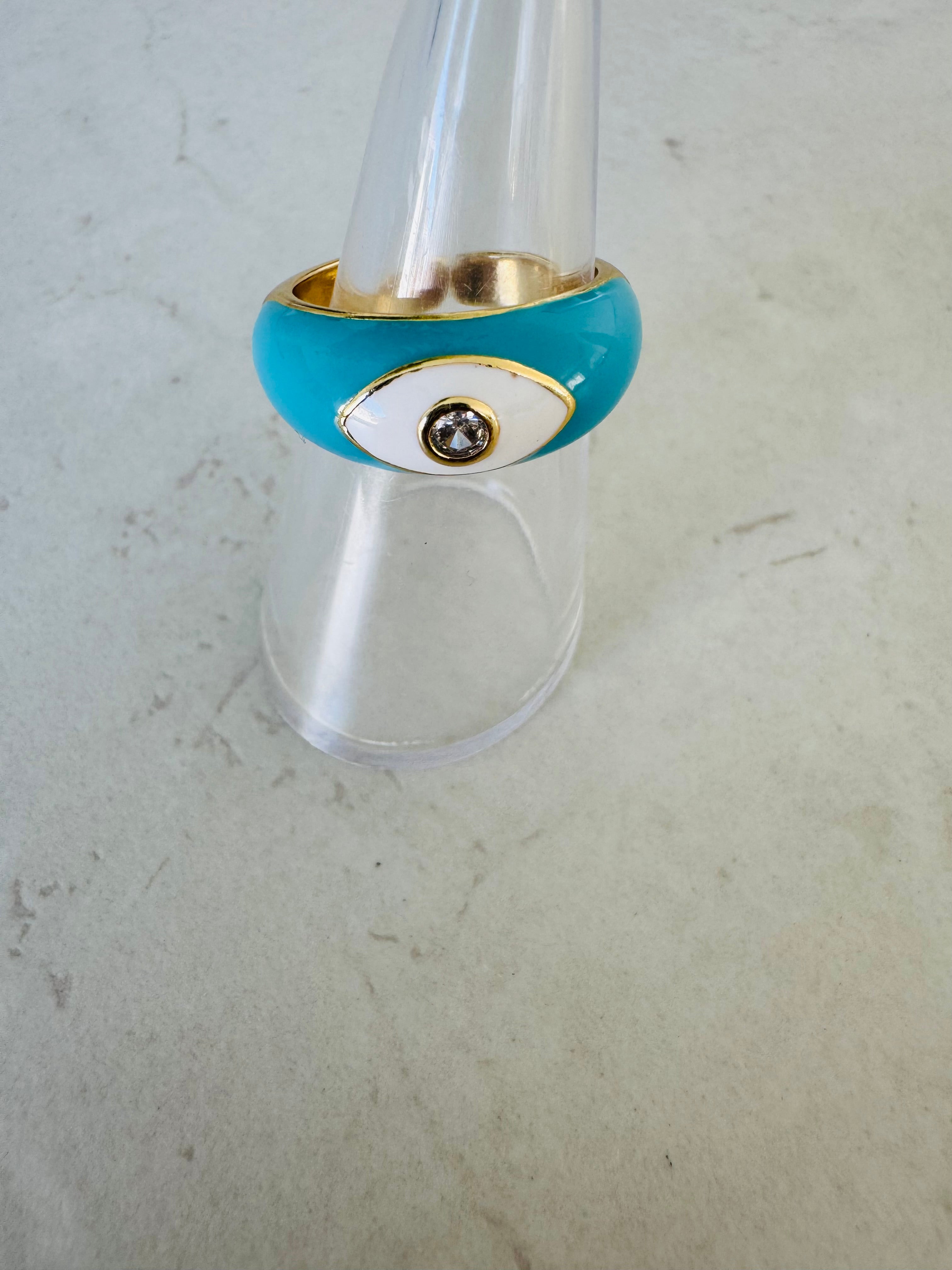 Turquoise Sparkle Eye Ring