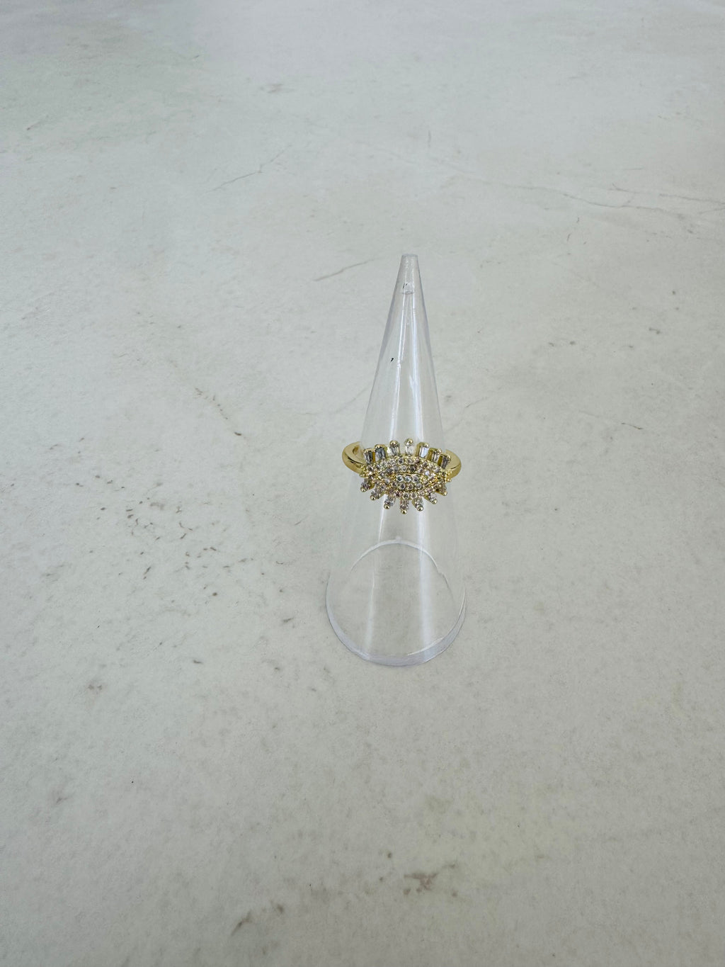 Flaminia Feathered Baguette Crystal Ring