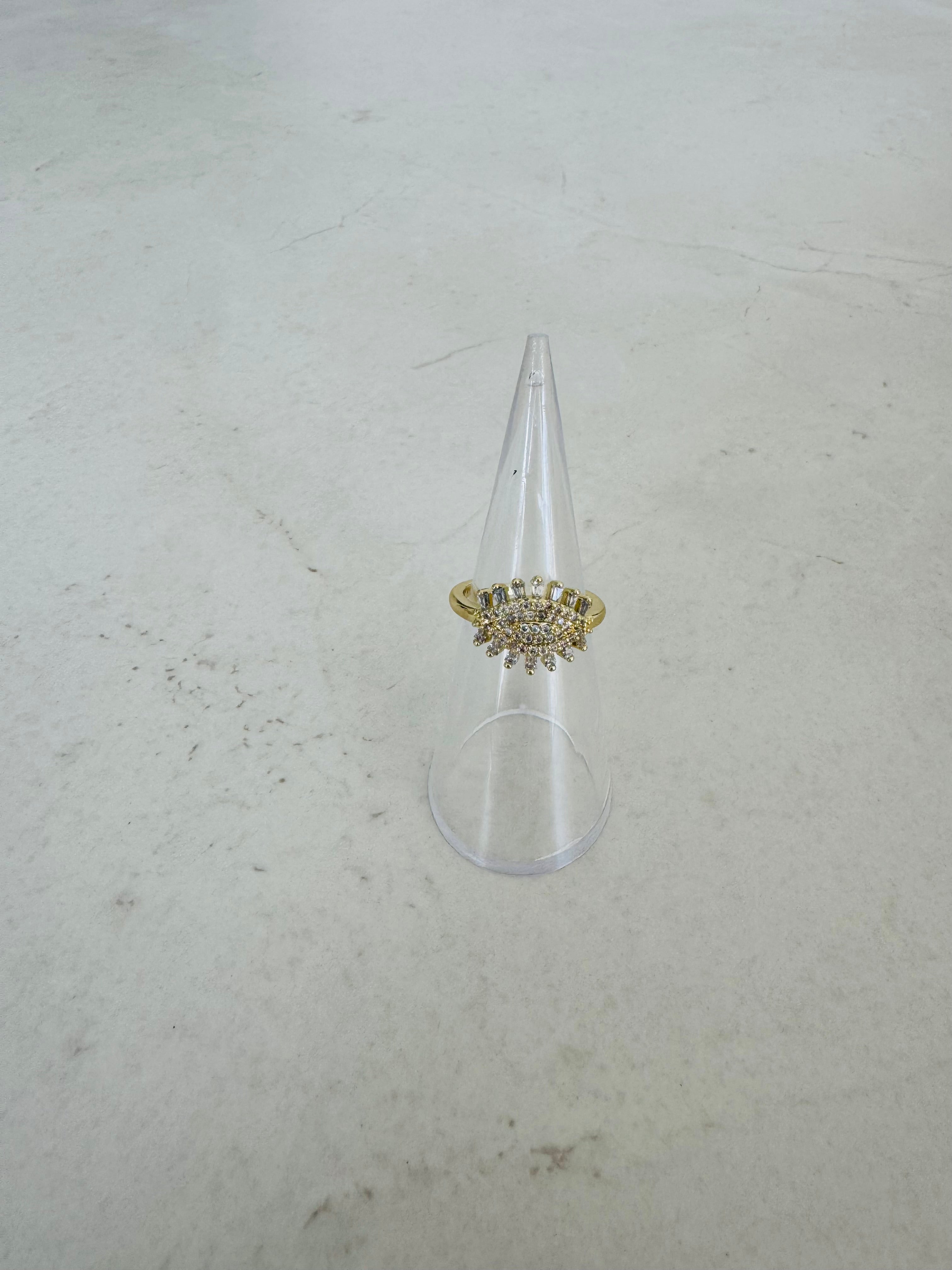 Flaminia Feathered Baguette Crystal Ring