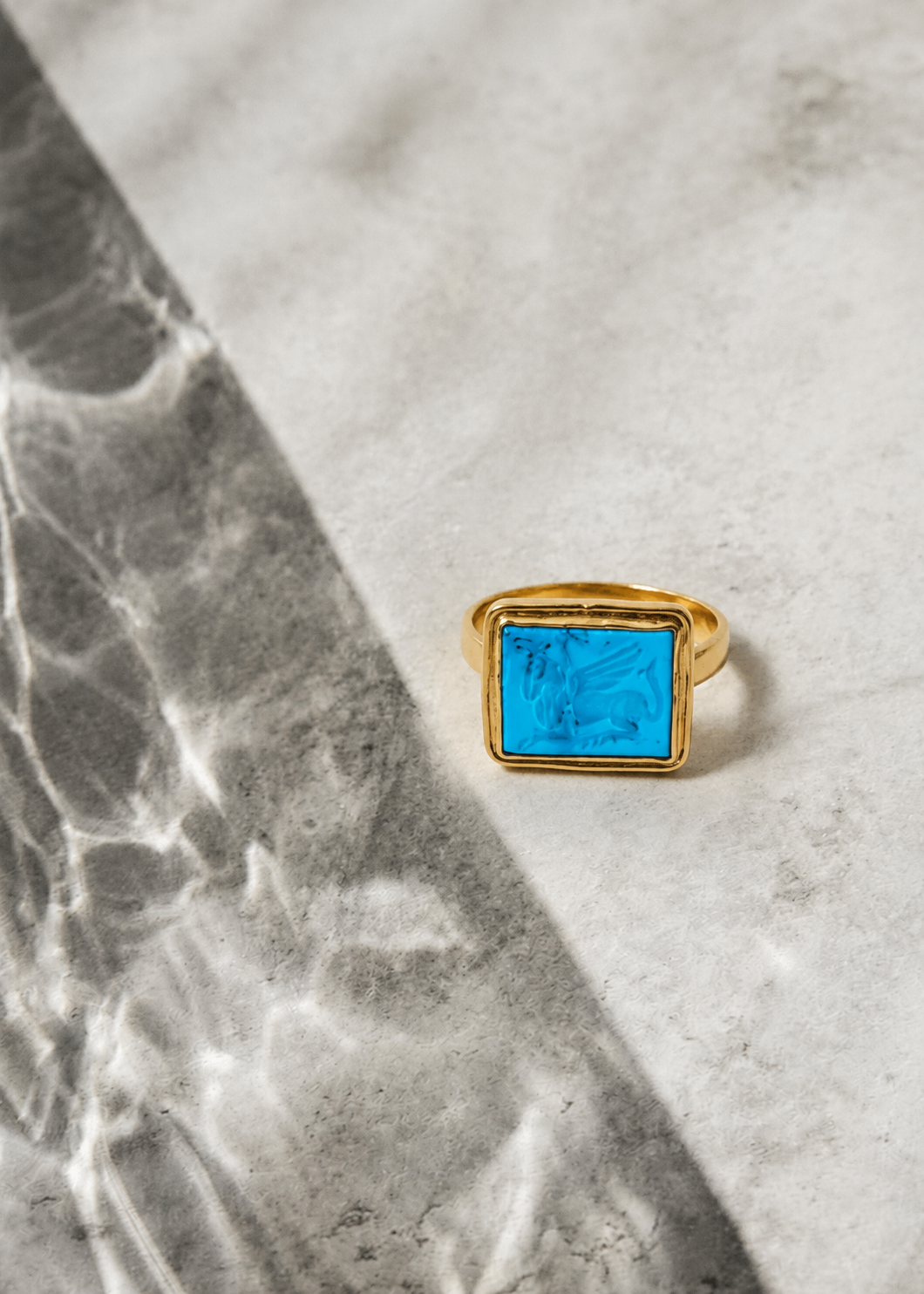 Turquoise Phoenix Signet Ring