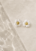 White Magnolia Blossom Earrings