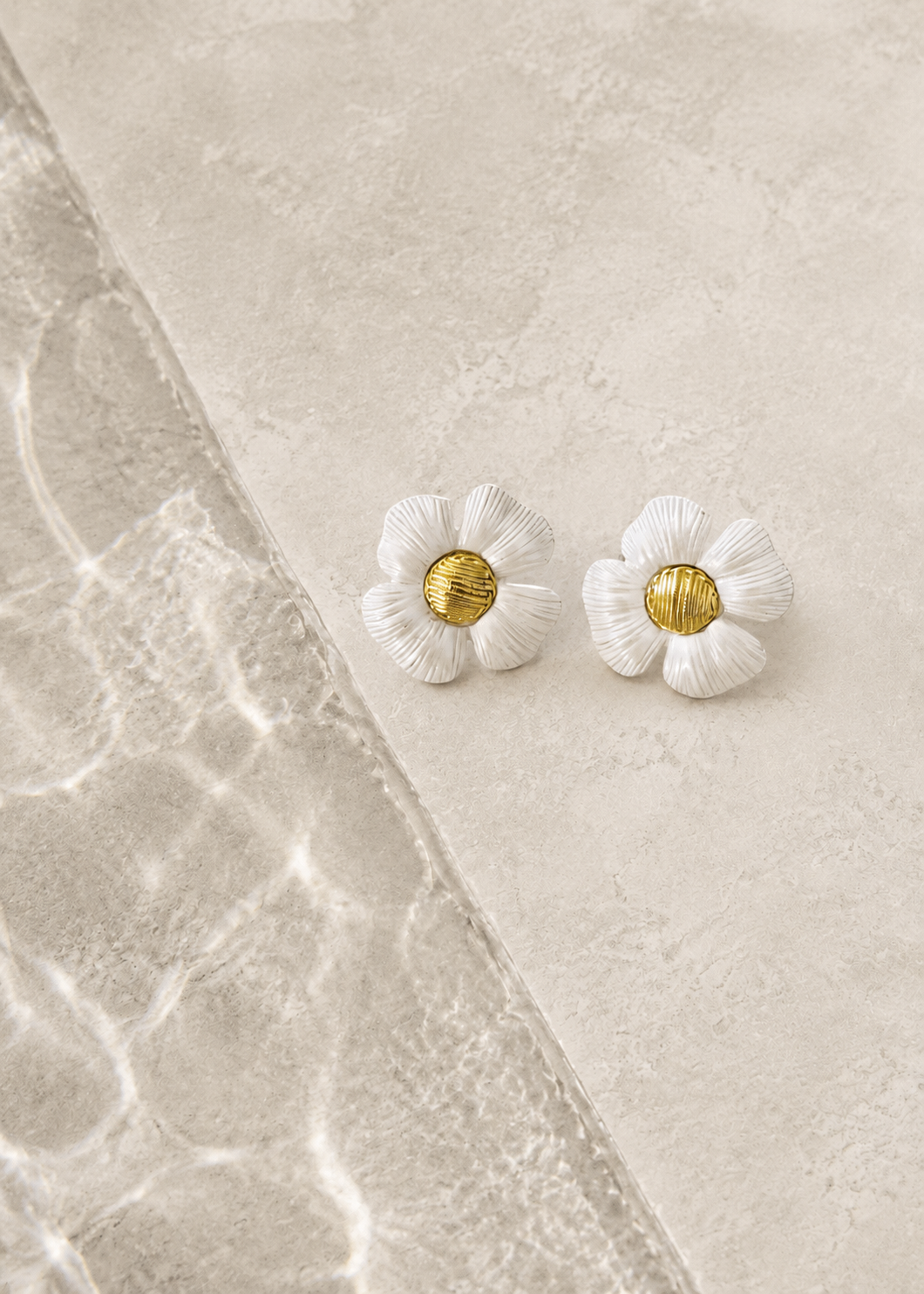 White Magnolia Blossom Earrings