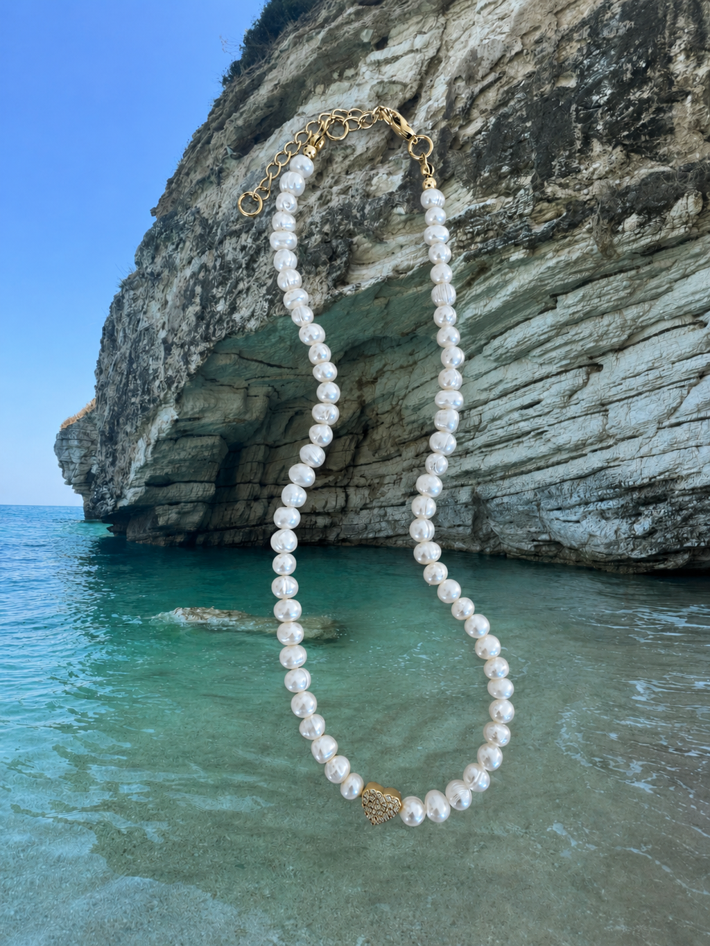 Puglia Pearl Heart Necklace