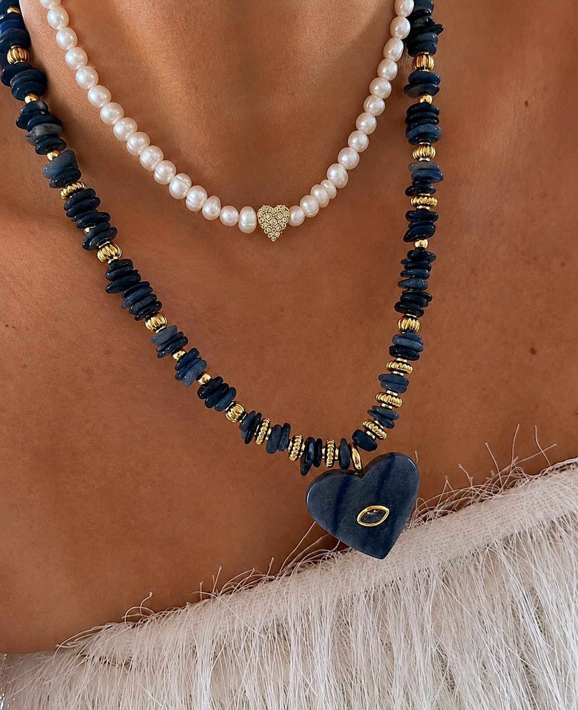 Lapis Heart Necklace