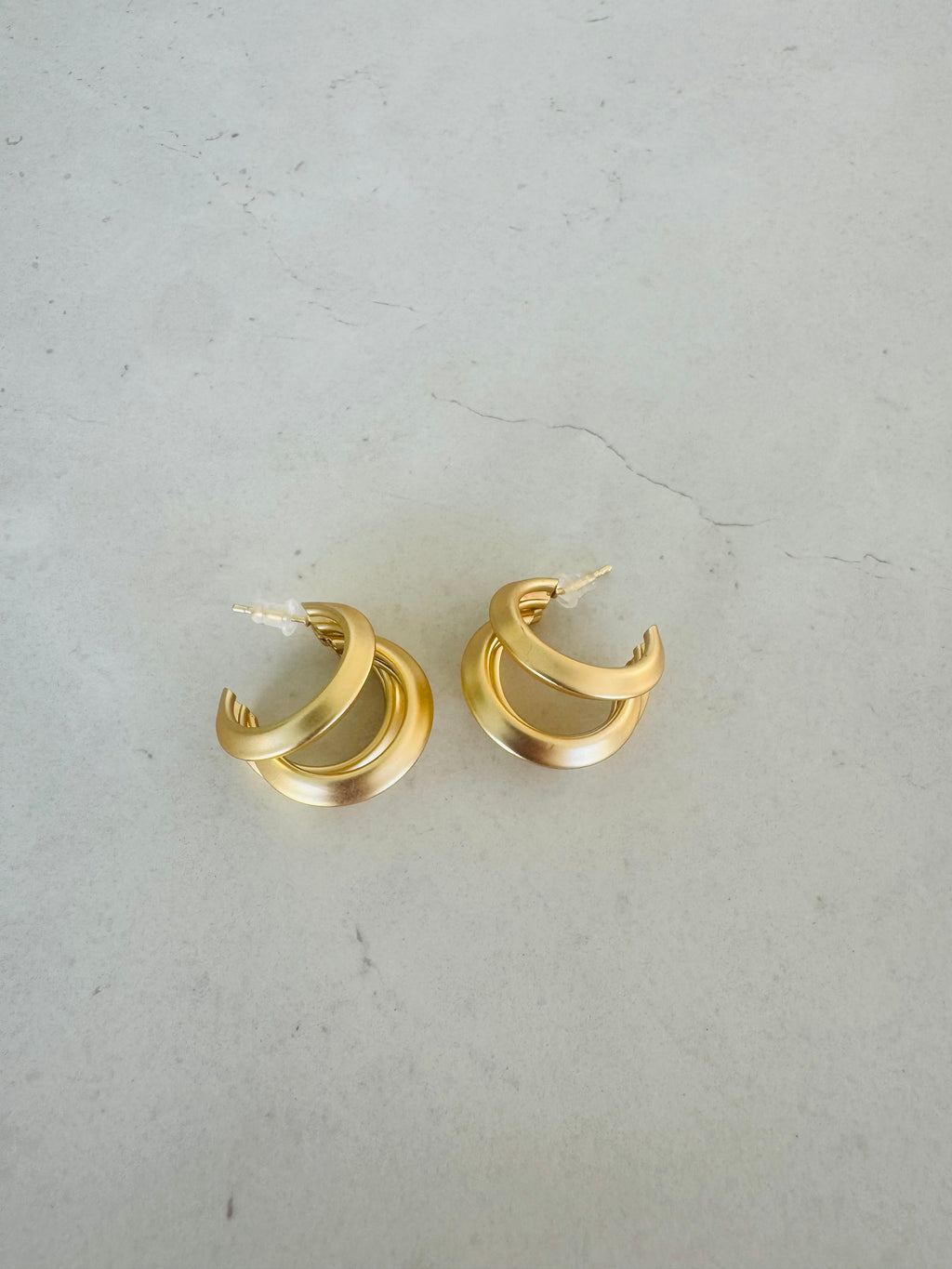Sculpted Gold Ribbed Hoop Earrings