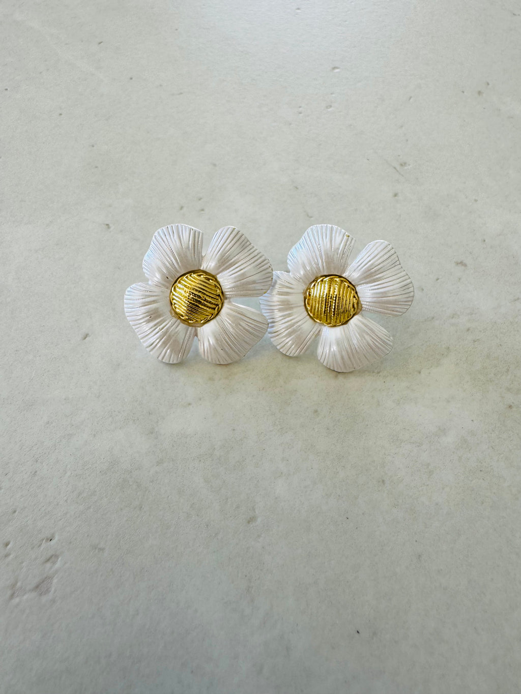 White Magnolia Blossom Earrings