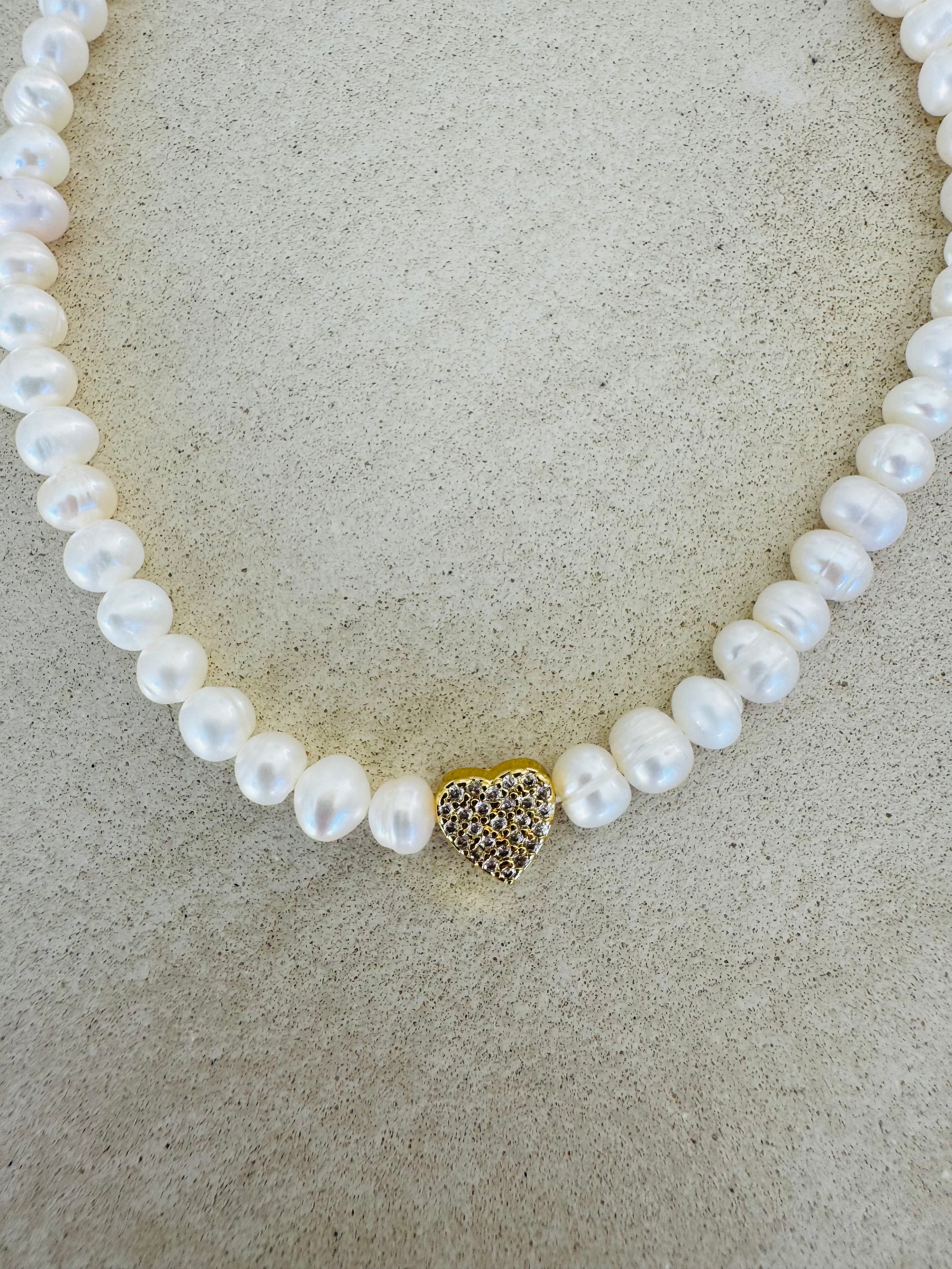 Puglia Pearl Heart Necklace