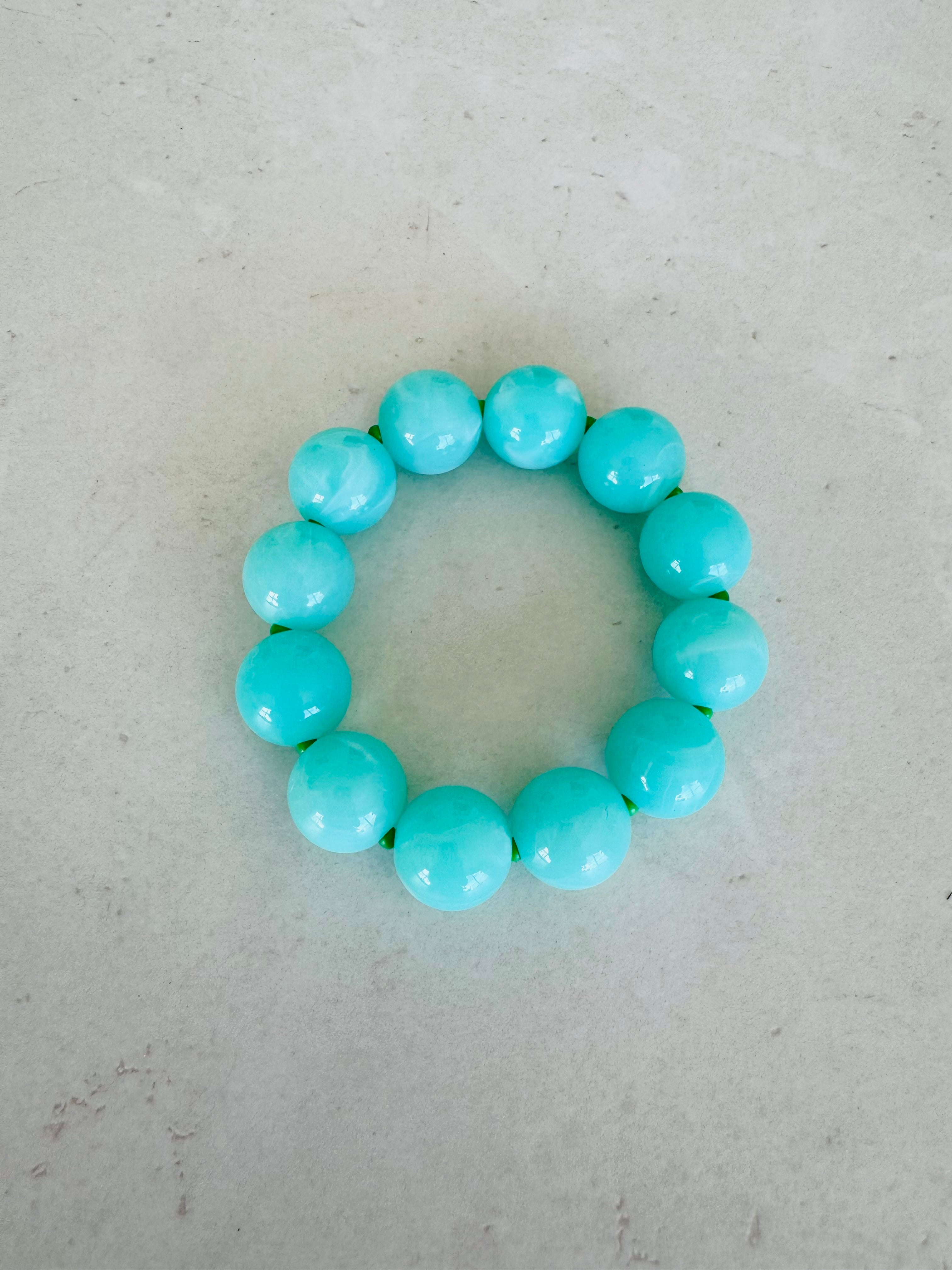 Sea Glass Statement Beaded Bracelet