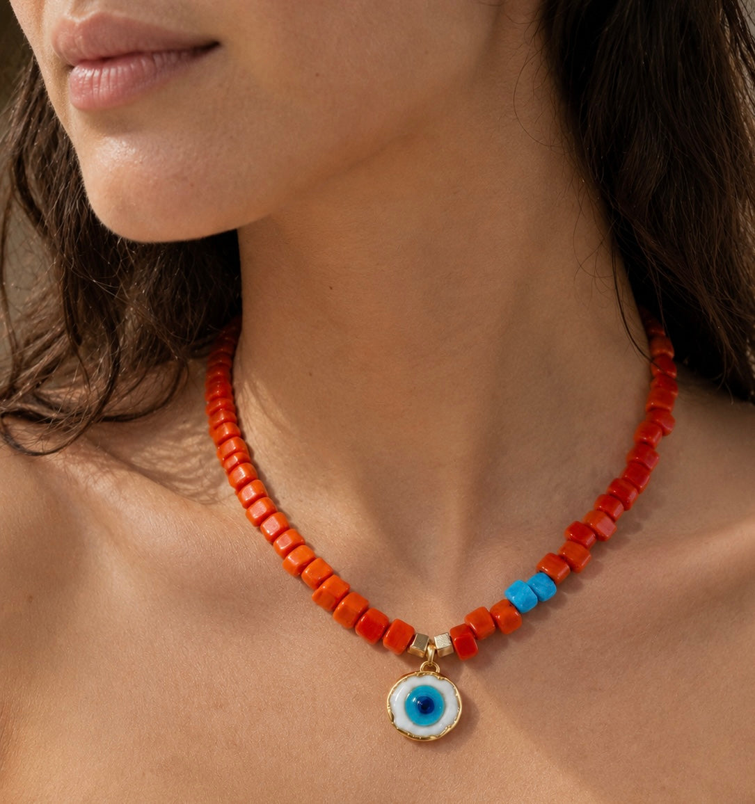 Coral Malocchio Necklace