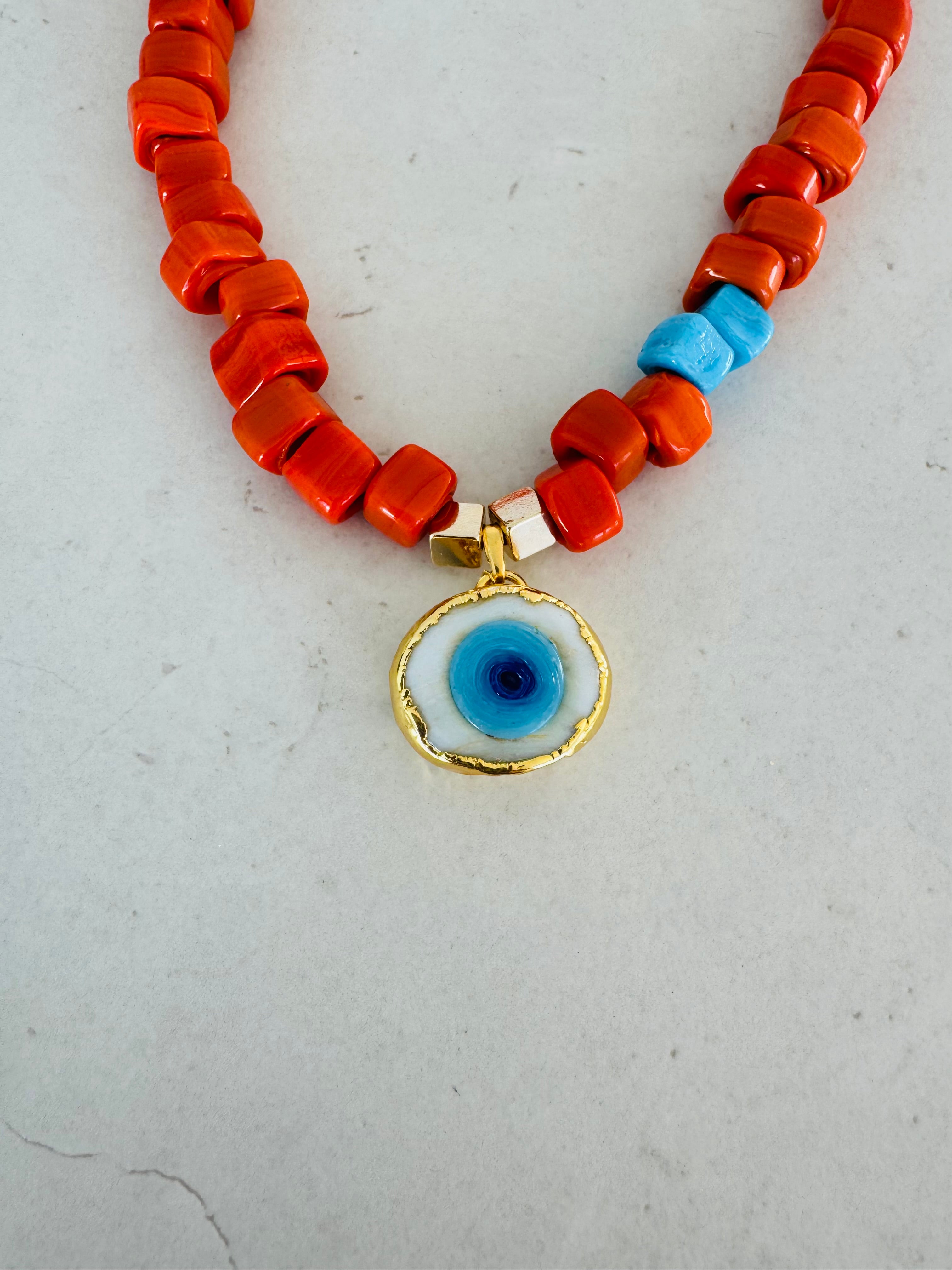 Coral Malocchio Necklace