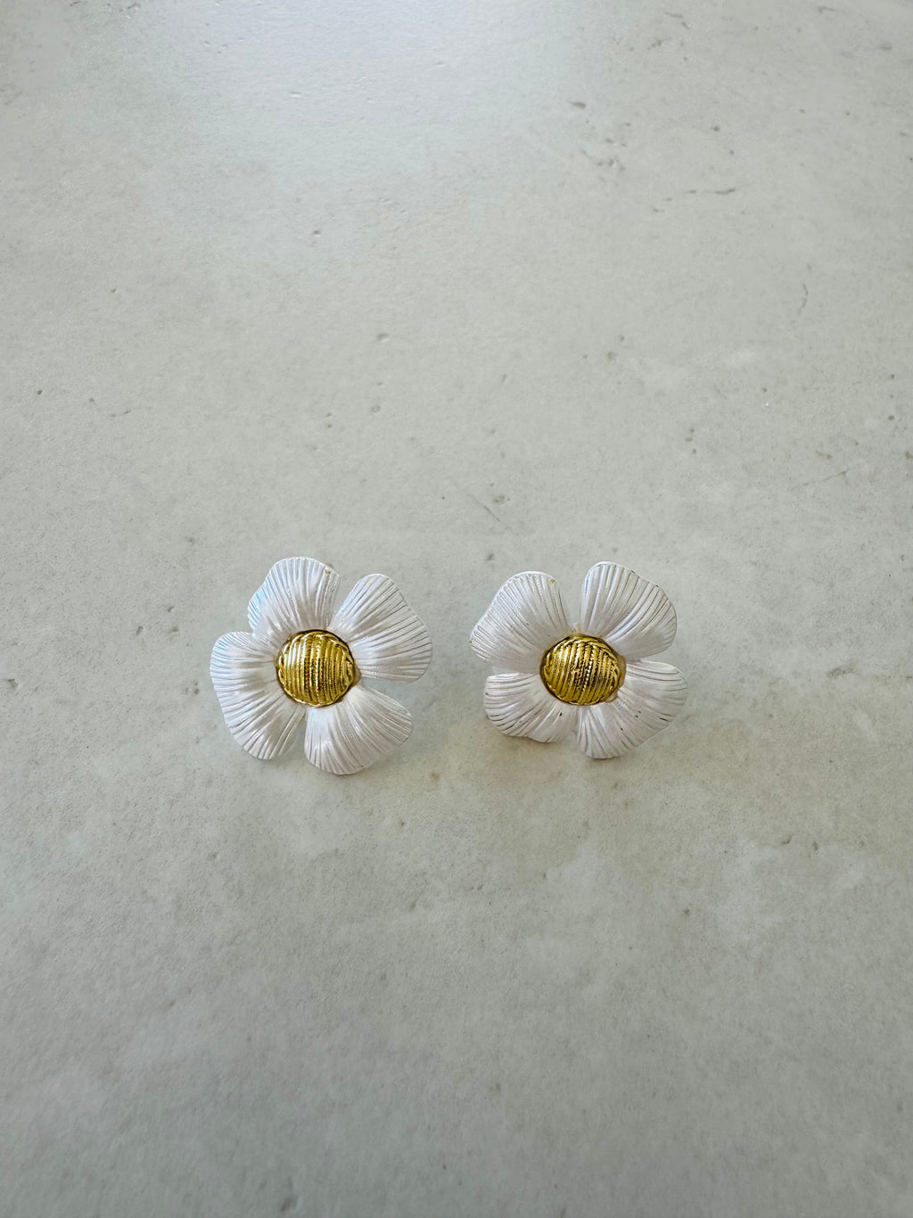 White Magnolia Blossom Earrings