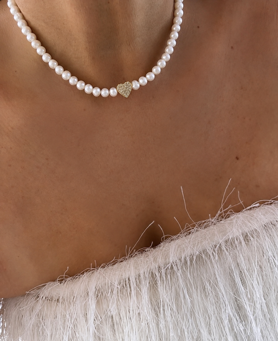 Puglia Pearl Heart Necklace