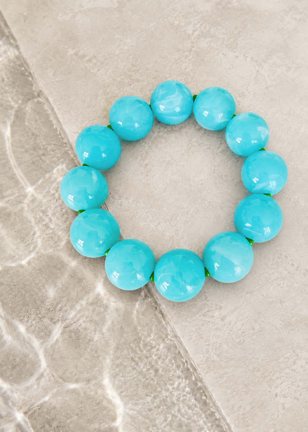 Sea Glass Statement Beaded Bracelet