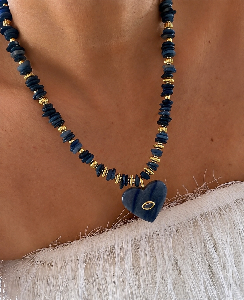 Lapis Heart Necklace
