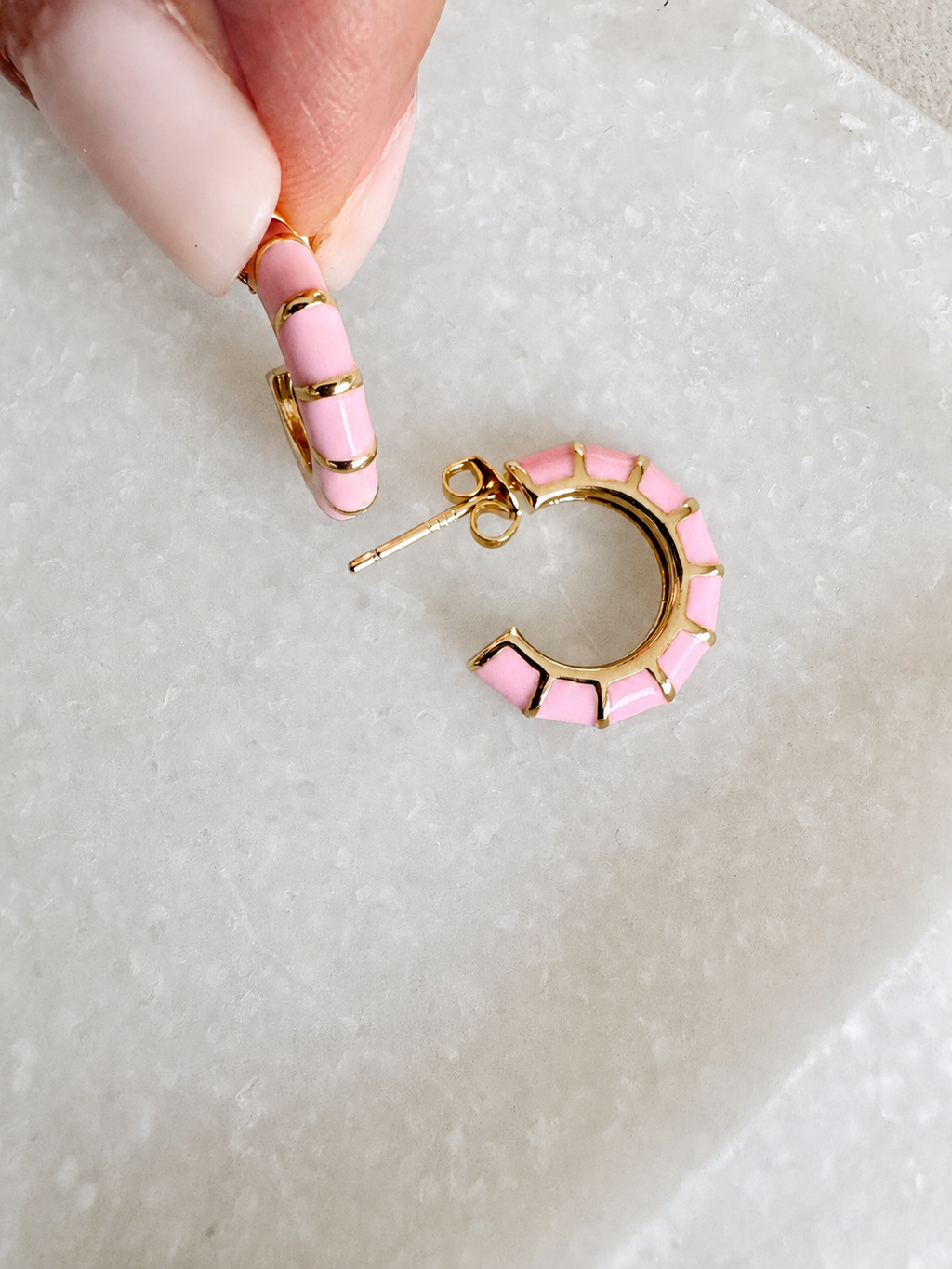 Pink Sorbet Enamel Hoops