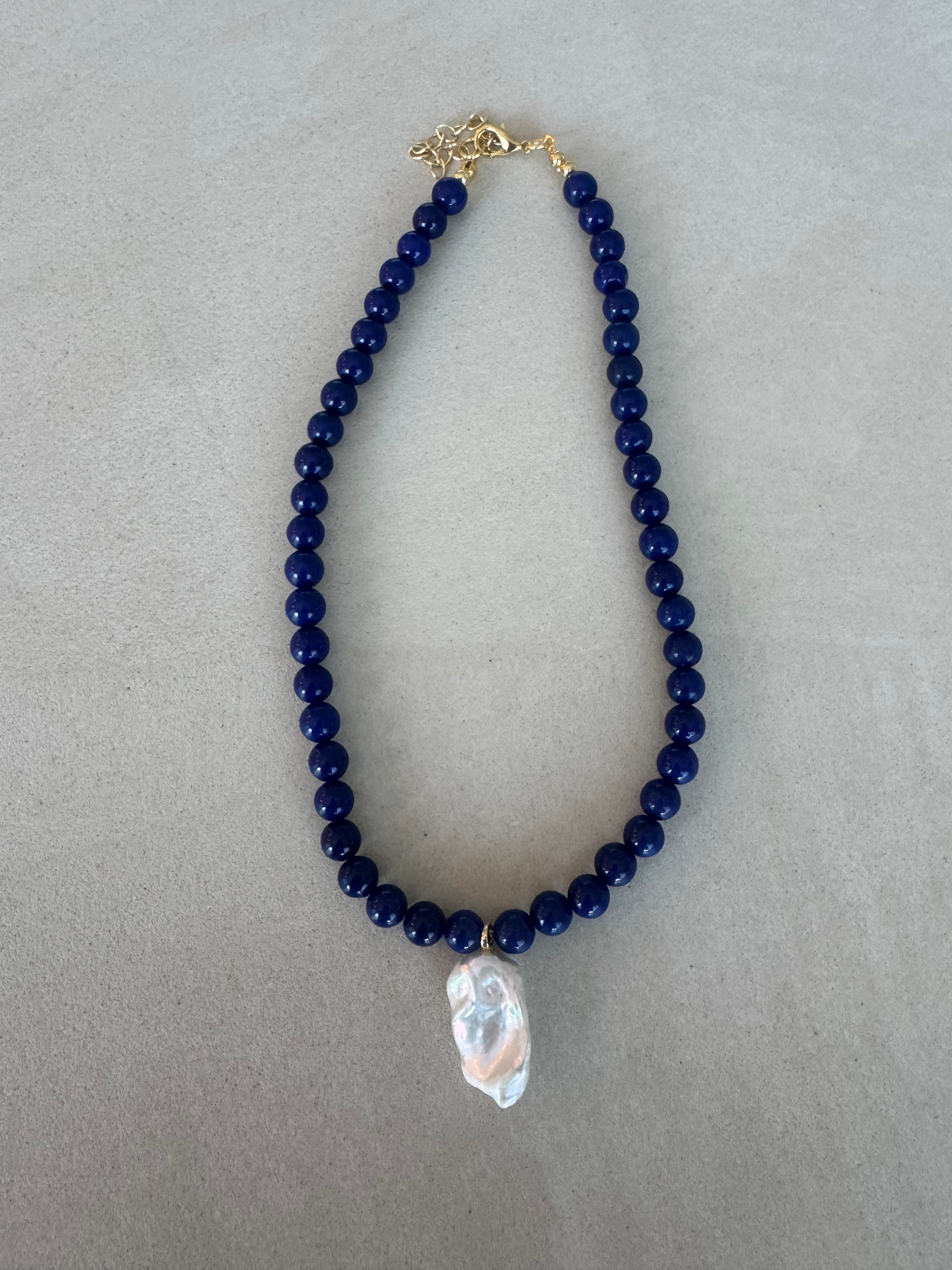 Lapis & Pearl Necklace
