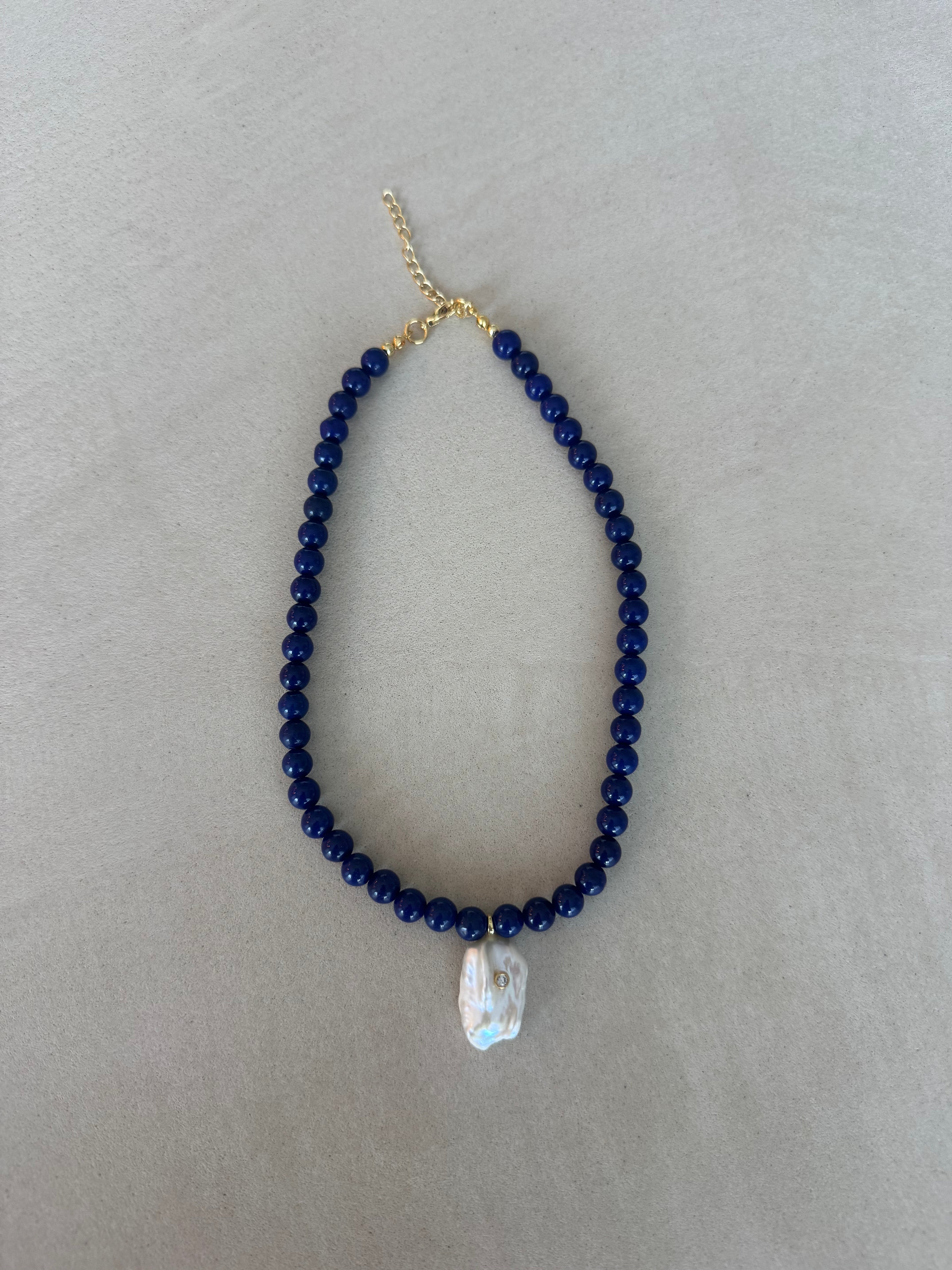 Lapis & Pearl Necklace