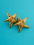 Golden Starfish Stud Earrings