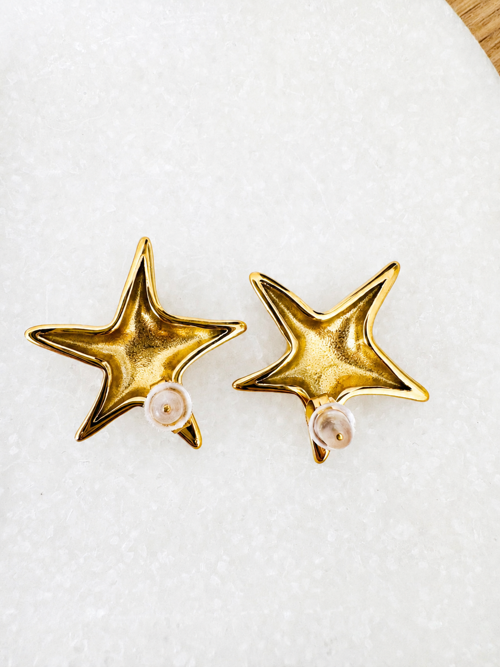 Golden Starfish Stud Earrings