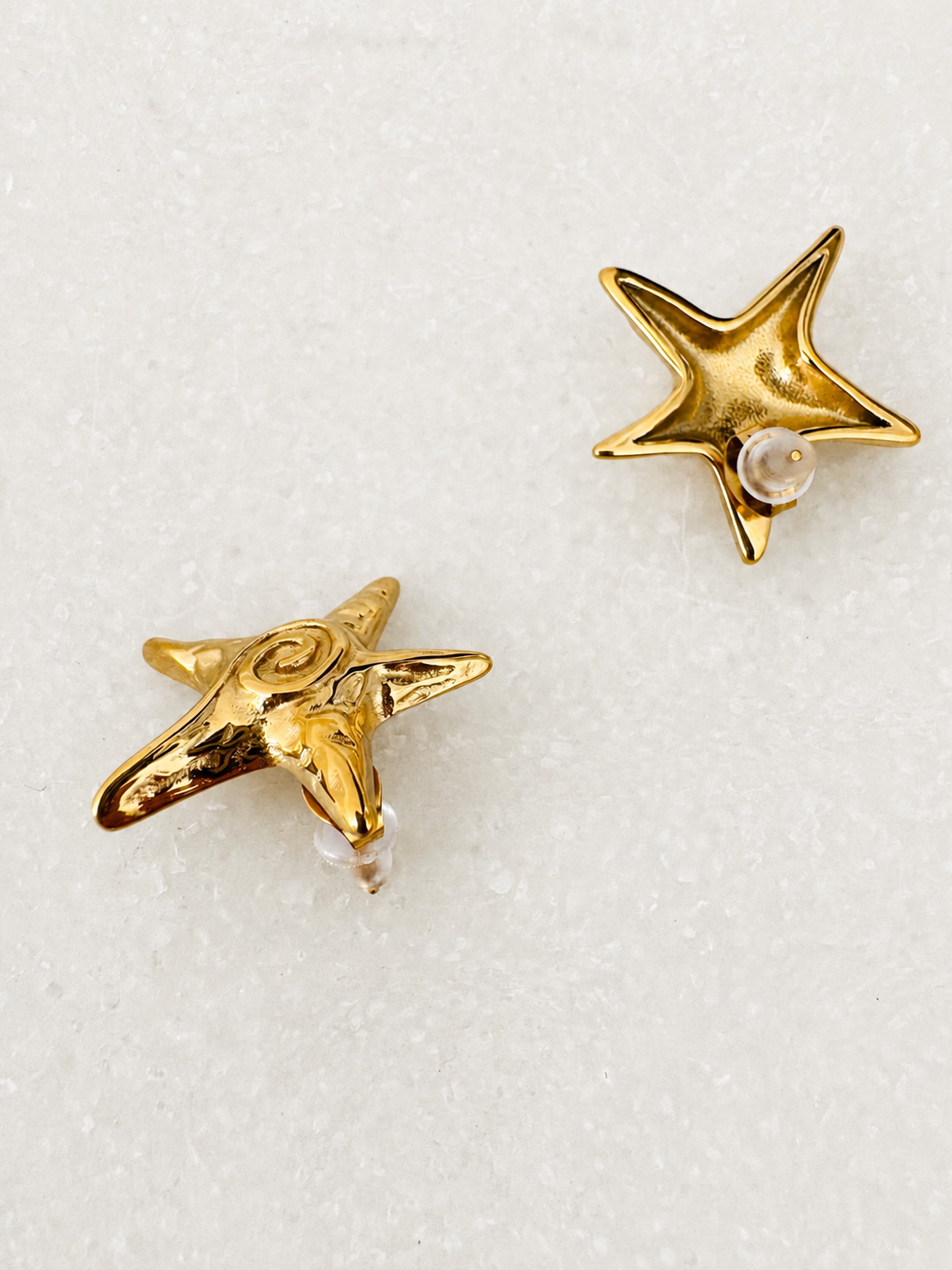 Golden Starfish Stud Earrings