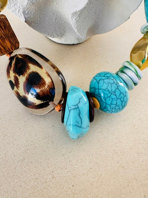 Wild Safari Turquoise Statement Necklace