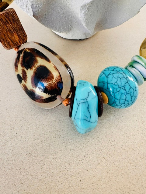 Wild Safari Turquoise Statement Necklace
