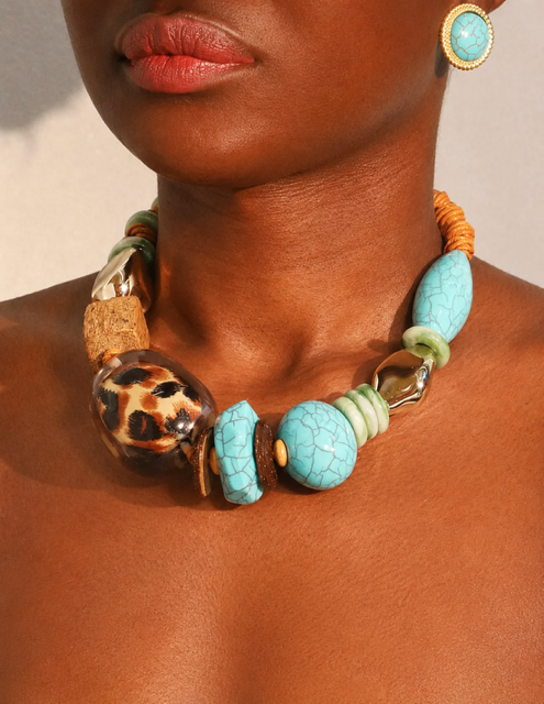 Wild Safari Turquoise Statement Necklace