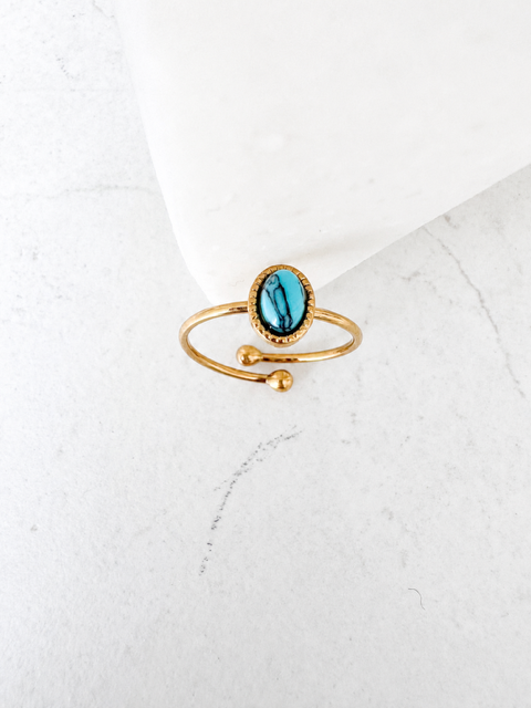 Turquoise Halo Ring