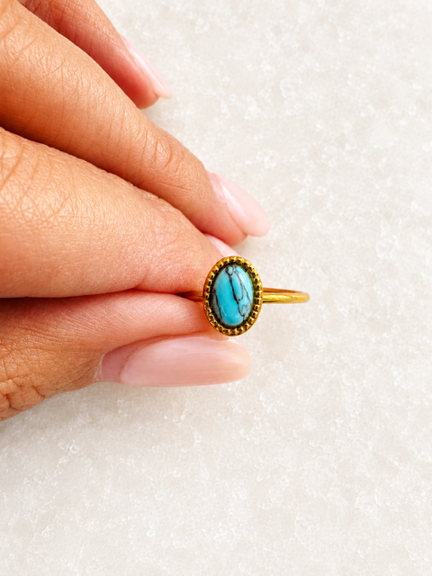 Turquoise Halo Ring