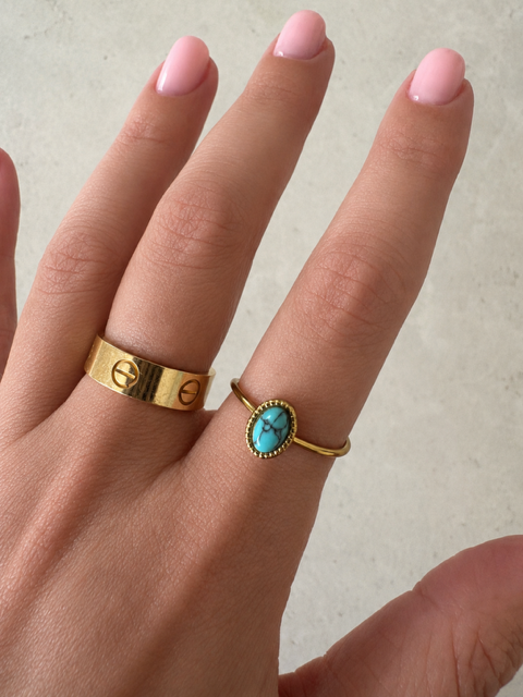 Turquoise Halo Ring
