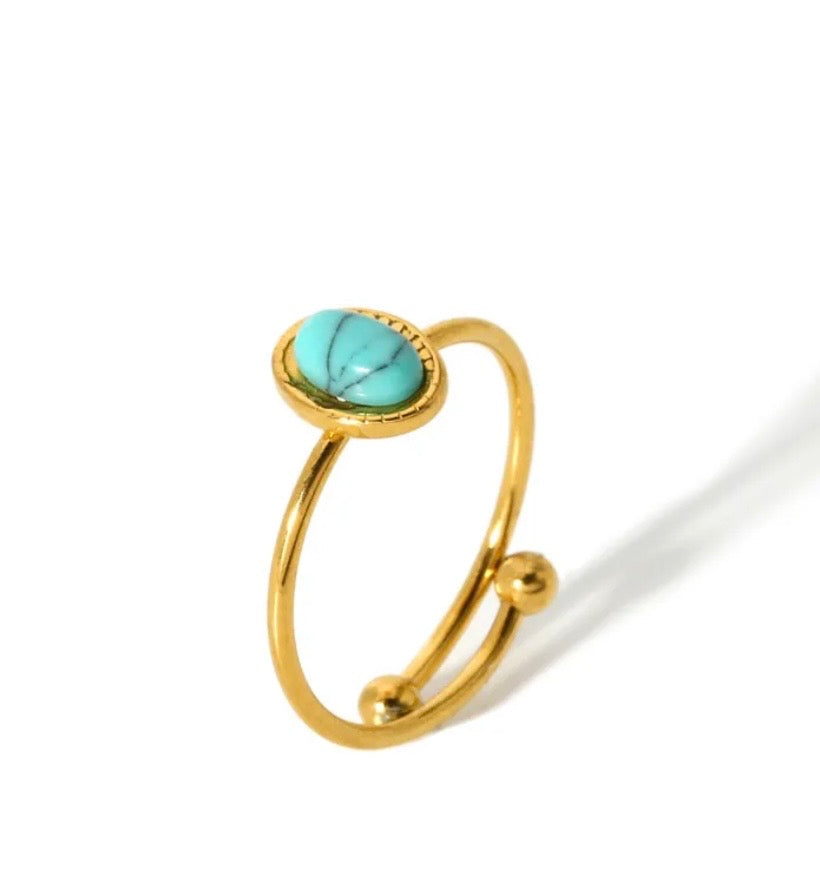 Turquoise Halo Ring